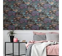 Architects Paper Arcade 391731 - Papel pintado para pared, diseño floral, color negro, azul, naranja, beige, 10,05 m x 0,53 m, fabricado en Alemania