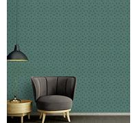 Architects Paper Papel pintado Art Deco Petrol Gold Arcade 391753 - Papel pintado no tejido retro, 10,05 m x 0,53 m, fabricado en Alemania