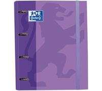 Archivador 4 anillas con recambio y goma Oxford TOUCH, Tapa Extra dura A4+ con Recambio 100 Hojas, Cuadrícula 5x5 Lilac