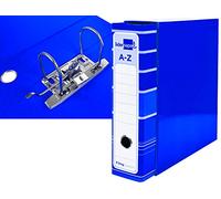 Archivador de palanca liderpapel a4 filing system forrado sin rado lomo 80mm azul con caja y compresor metalico