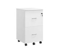VASAGLE Armario Archivador de 2 Cajones, Archivador de Oficina con Cerradura, Soporte para Impresora, A4, Carta y Carpetas Colgantes, Montaje Necesaria, Blanco LCD027W46