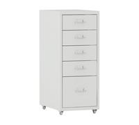 Archivador móvil kökar con 5 cajones 69x28x41 cm acero - blanco mate [en.casa]