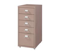 Archivador móvil kökar con 5 cajones 69x28x41 cm acero - marrón claro [en.casa]