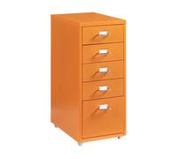 Archivador móvil kökar con 5 cajones 69x28x41 cm acero - naranja [en.casa]