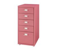 Archivador móvil kökar con 5 cajones 69x28x41 cm acero - rojo sandía [en.casa]