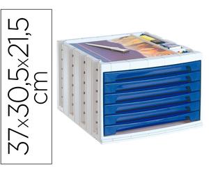 Archivo 2000 Fichero de sobremesa Archivotec con 6 cajones azul opaco