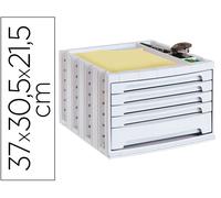 Archivo 2000 Fichero de sobremesa con 5 cajones y bandeja organizadora, Gris opaco