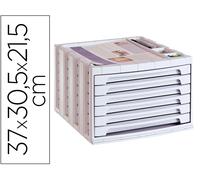 Archivo 2000 Fichero de sobremesa con 6 cajones y bandeja organizadora, Gris opaco