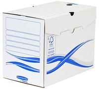 Archivos de la caja caja de Banqueros a4, 200 mm, contenido: 25 piezas (blanco/azul)