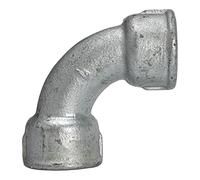 Arco 2a, corto, 90°, IG/IG, Rp 3/4, temperatura de funcionamiento -20 °C hasta 300 °C, fundición de temperatura negra, galvanizado al fuego, DIN EN 10242