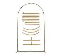 Arco Boda Marco de arco dorado for decoración bodas, fiestas, soportes fondo, soporte tubo redondo arqueado, kit globos, exhibición(6ft(180cm))