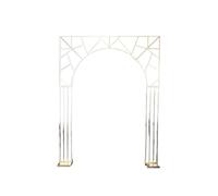 Arco de boda Arco chapado en oro de 1/3 piezas for boda, marco fondo cuadrado for pantalla, soporte flores, decoración for fiestas al aire libre, estante dorado, exhibición ventana(B 1 set 3PCS)