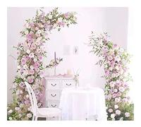 Arco de boda blanco con bases, juego de arco de hierro de fácil montaje, incluye 2 piezas florales de media luna, perfectas para bodas, eventos y decoración de fiestas, impresionante decoración de