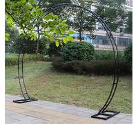 Arco de boda de metal negro - Cenador redondo para jardín de rosas con bases resistente al óxido para eventos al aire libre Tamaño: 2,8 x 3,2 m Ele Wedding Det