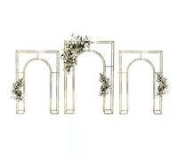 Arco de Boda Kit de soporte for arco boda geométrico (1/3 piezas) - Marco floral dorado brillante, decoración for fiestas en el jardín al aire libre para Bodas(Hiny Gold 3pcs)