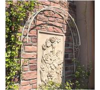 Arco de enrejado de metal para plantas trepadoras - Pera semicular de jardín para entradas y montaje en pared - cenador resistente al aire libre para soporte de flores y Det