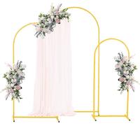 Arco de flores y arco de globos - Juego de 3 arcos redondos para fondos - Tamaños: 120/150/180 cm - Estructura de metal resistente - Autoportante - Fácil de montar - Ideal para bodas y fiestas - Color