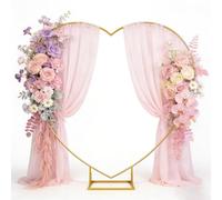 Arco de Globos Corazón de 2m x 2m de Metal con Soporte, Set Arco Corazón para Bodas, Baby Shower, Cumpleaños, Aniversario - Estructura Resistente para Decoración