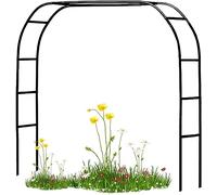 Arco de jardín de acero negro para plantas trepadoras, soporte de enrejado de rosas, tamaño: 120 cm, 140 cm, 200 cm, 350 cm, decoración al aire libre, estructura metálica, perfecto para jardines y