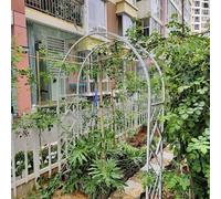 Arco de jardín de metal blanco Adjuble para plantas trepadoras - 2,6 m a 3,8 m, celosía al aire libre para bodas, eventos y estructura de soporte fuerte