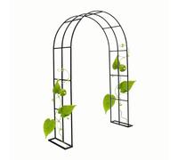 Arco de jardín de metal negro resistente - Ele Boda Ele árbol Pera Trellis para plantas trepadoras, ajustable de 120 x 220 cm a 350 x 250 cm, decoración perfecta al aire libre para bodas y eventos de