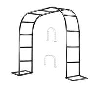 Arco de jardín de metal pesado con ancho ajustable de 80 a 400 cm, enrejado para plantas trepadoras, perfecto para bodas, ceremonias y eventos (120 x 220 cm)