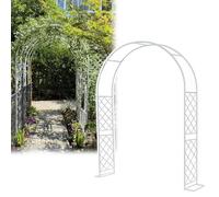 Arco de jardín de Metal, Plantas trepadoras de Arco cenador jardín Acero(White,WxHxD 220x240x40cm)