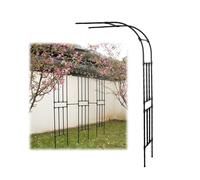 Arco de jardín de metal resistente a la intemperie para plantas trepadoras, ancho ajustable 60-300 cm, 240 cm de alto, cenador de enrejado, fácil montaje, arco de rosas para decoración al aire libre