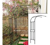 Arco de jardín de metal resistente a la intemperie, soporte semicircular para rosas independientes y enrejado de rosas de gato, tamaños: 220 x 240 cm, 240 x 240 cm, 250 x 240 cm, acabado negro