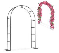 Arco de jardín de metal resistente al óxido de 80-300 cm - Ele árbol de enrejado de plantas trepadoras para bodas, fiestas y decoración Ln - Slish Black W200