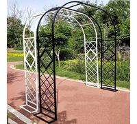 Arco de jardín de metal resistente, enrejado de árbol de rosas antioxidante, 140-340 cm de ancho, perfecto para Ln, patio trasero y boda (color: blanco)