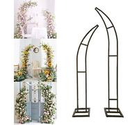 Arco de jardín en forma de luna, juego de soporte de arco de boda con kit de herramientas florales, para decoración de bodas, fiestas, eventos, 2 colores/3