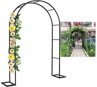 Arco de jardín para rosas trepadoras, enrejado de metal para patio y terraza, soporte para plantas, 120/140/180/240 cm de ancho, negro, 2,4 m de ancho x 2,2 m de alto, y Slish