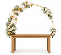 Arco de mesa ajustable, arco de metal de 2,4 m con pinzas, arco decorativo de boda ajustable en 4 tamaños, arco decorativo reutilizable para globos, flores, boda, cumpleaños, fiesta, decoración