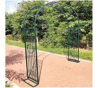 Arco de metal para plantas trepadoras ajustable de 140 a 340 cm, soporte de rosas, arco verde decorativo, 260 cm de ancho x 230 cm de alto, perfecto para jardines al aire libre y paisajismo