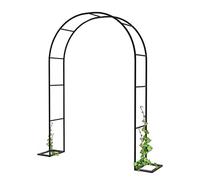 Arco de rosas de jardín, enrejado de metal de 240 cm de ancho para plantas trepadoras, cenador al aire libre para vides y rosas, decoración de jardín, perfecto para bodas y eventos (240 x 220 cm)