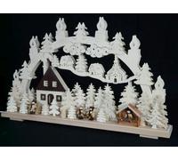 Arco decorativo con motivos invernales, con puesto de mercado y luces. Dimensiones: 70x43x7 cm. Producto nuevo