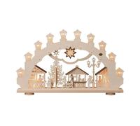 Arco decorativo tridimensional "Mercado de Navidad", con 15 luces eléctricas, iluminación interior. Dimensiones: 66 x 40 x 6 cm. Producto nuevo