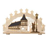 Arco decorativo XXL-3D "Romance de la ciudad antigua", con 10 luces eléctricas, iluminación interior. Dimensiones: 112 x 71 x 10 cm. Producto nuevo