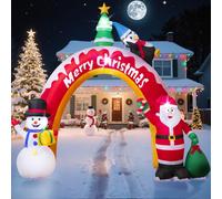 Arco inflable con forma de pingüino, 305 cm, con luces LED, decoración navideña