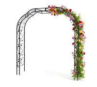 Arco para Rosales Relaxdays, Metal, 250 x 228 x 39 cm, Soporte Resistente para trepadoras, Negro