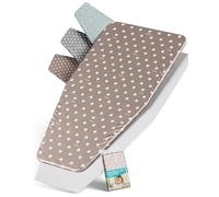ARCOL Funda elástica con muletón de Repuesto Compatible con Tabla de Planchar Foppapedretti, Fabricada en Italia, Funda para Tabla de Planchar 100% algodón (Beige Corazones Blancos)
