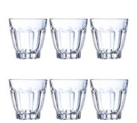 ARCOROC ARCADIE Caja 6 Vasos Bajos Vidrio 16CL Transparente Con relieve Fácil de limpiar Reciclable Transparent 16cl