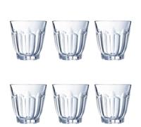 ARCOROC ARCADIE Caja 6 Vasos Bajos Vidrio 24CL Transparente Con relieve Fácil de limpiar Reciclable Transparent 24CL