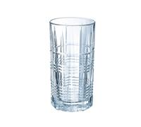 ARCOROC BRIXTON Caja 6 Vasos Altos Vidrio 30CL Transparente Con relieve Fabricado en Francia 100% higiénico Transparent