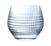 Arcoroc Disco 6 Vasos Bajos de Vidrio Cristalino, 32 cl | relieve exterior, borde fino, apto para lavavajillas