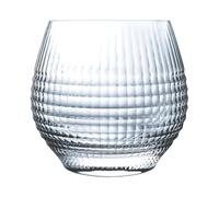Arcoroc Disco 6 Vasos Bajos de Vidrio Cristalino, 38 cl | relieve exterior, borde fino, apto para lavavajillas
