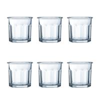 ARCOROC ESKALE Caja 6 Vasos Bajos Vidrio 9CL Transparente Brillo Fabricado en Francia Reciclable