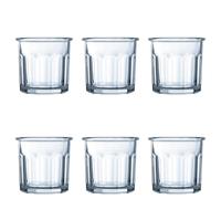 ARCOROC ESKALE Caja 6 Vasos Bajos Vidrio 9CL Transparente Brillo Fabricado en Francia Reciclable Transparent