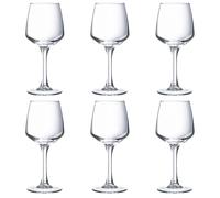 ARCOROC LINEAL Caja 6 Copas Vino Vidrio Tensionado 19CL Transparente Brillo Fabricado en Francia Reciclable Transparent